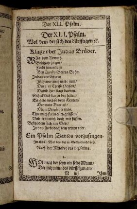 Der XLI. Psalm. - Der XLV. Psalm.