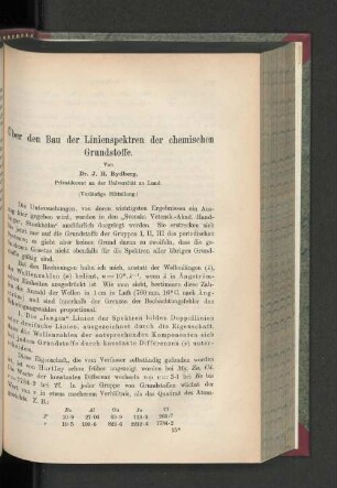 Über den Bau der Linienspektren der chemischen Grundstoffe.