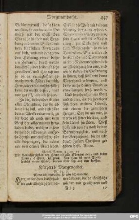 [2a)] Kürzeres Morgengebet.