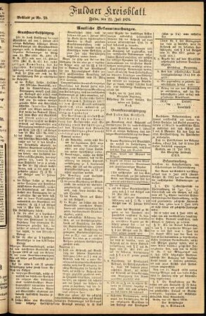 Zweite Ausgabe vom Samstag, den 22. Juli 1876.