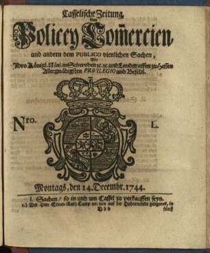 Nro. L, Montags, den 14. Decembr. 1744