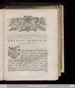 Lectori Benevolo.