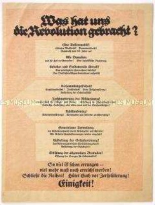 Propagandaschrift zu den Ergebnissen der Novemberrevolution aus sozialdemokratischer Sicht