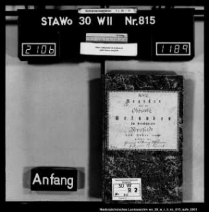 Zivilstandsregister Vorsfelde (Kanton Vorsfelde)