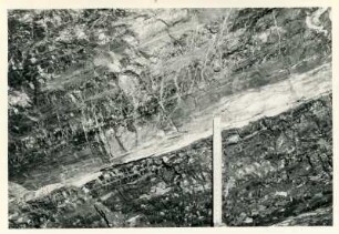 Dresden-Gittersee. Grubenfeld Gittersee. 2. Sohle. Aufhauen 3, Strecke 361 West bei 62 m. 5. Flöz. Klüfte (b-Schlechten), Niveau Lette 3