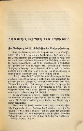 Blätter für Rechtspflege in Thüringen und Anhalt : unter Berücksichtigung d. Reichsgesetzgebung u. d. juristischen Literatur, 21 = Bd. 41 des Gesamtw. 1894