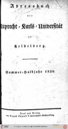 Sommersemester 1836