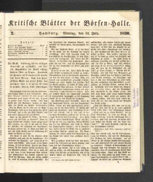 2. 12. Juli 1830
