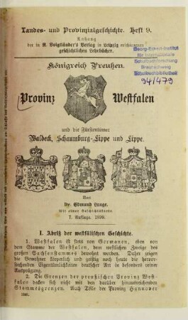 I. Abriß der westfälischen Geschichte