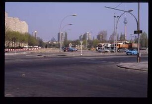 Diapositiv: Sebastianstraße, Heinrich-Heine-Straße, 1990