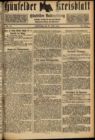 Ausgabe vom Donnerstag, den 30. Juni 1927.