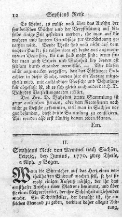 Sophiens Reise von Memel nach Sachsen.T.1.2.