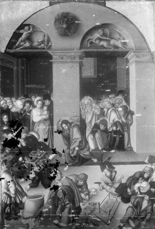 Vertreibung der Wechsler aus dem Tempel : Vertreibung der Wechsler aus dem Tempel. Lindenholz; 146 x 100 cm. um 1510