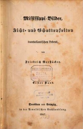 Mississippi-Bilder : Licht- und Schattenseiten transatlantischen Lebens, 1