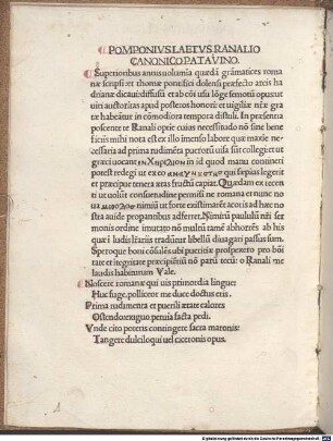 Grammaticae compendium : mit Widmungsvorrede und Nachwort an Ranalius und zwei Gedichten zum Werk vom Autor