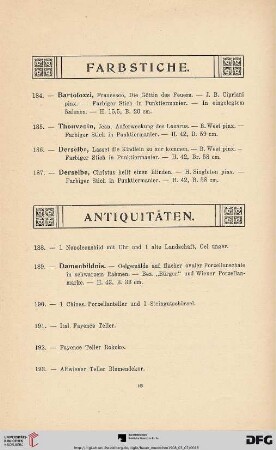 Antiquitäten (Nr. 188-253)