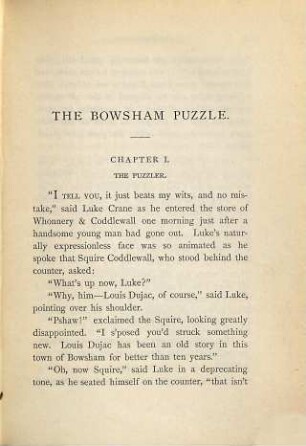 The Bowsham puzzle
