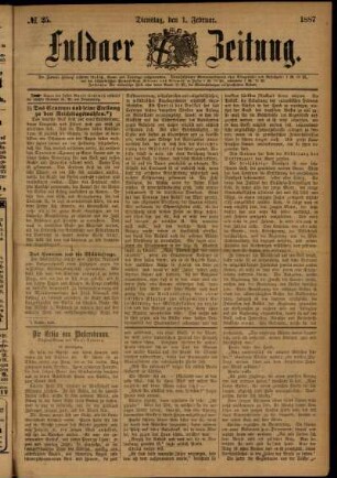 Ausgabe vom Dienstag, den 01. Februar 1887.