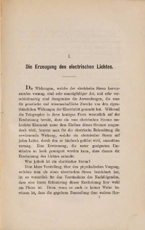 Die electrische Beleuchtung