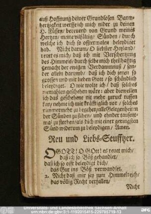 Reu und Liebs-Seufftzer.