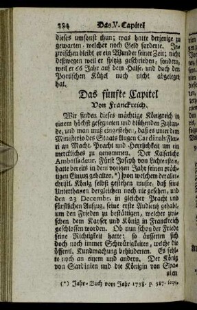 Das fünfte Capitel von Franckreich.