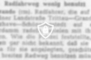 Radfahrweg wenig benutzt