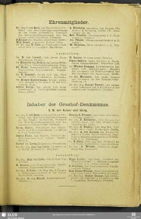 Inhaber der Grashof-Denkmünze.