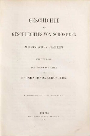 Geschichte des Geschlechtes von Schönberg Meissnischen Stammes, II. Die Vorgeschichte