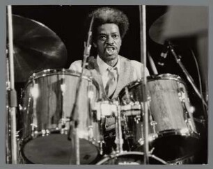 Harold White : Portrait des Jazzmusikers (Schlagzeuger) Harold White beim 26. Jazz Jamboree Warschau 1984