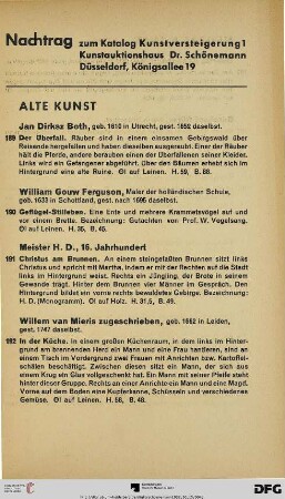 Nachtrag (Nr. 189-209)