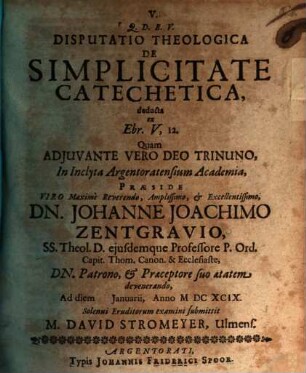 Disp. theol. de simplicitate catechetica