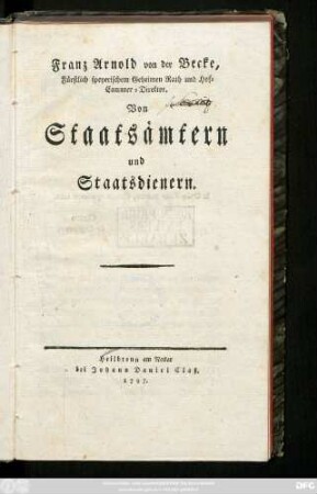 Von Staatsämtern und Staatsdienern