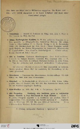 Diverse A-H (Nr. 1-147)