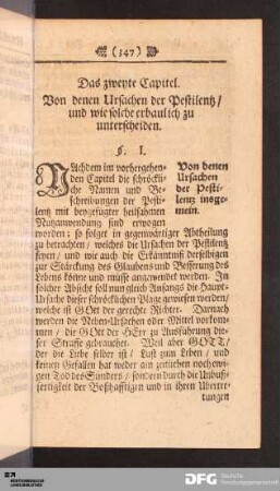 Das zweyte Capitel.