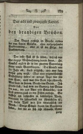 Das acht und zwanzigste Kapitel. Von den brandigen Brüchen – Das ein und dreyßigste Kapitel. Von den angewachsenen Brüchen