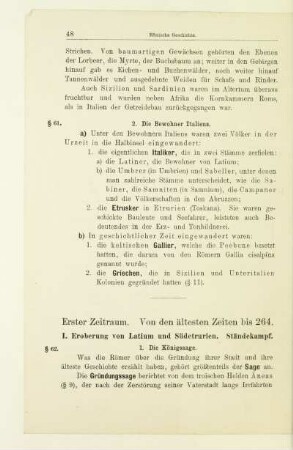 Erster Zeitraum. Von den ältesten Zeiten bis 264