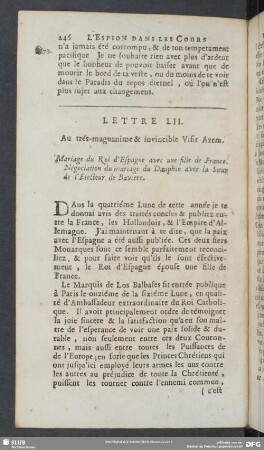 Lettre LII. Au trés-magnanime & invincible Visir Azem