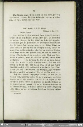 Karl August Moritz Schlegel an August Wilhelm von Schlegel, Göttingen, 02.10.1799