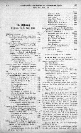 Sitzung 17, 5. April 1921