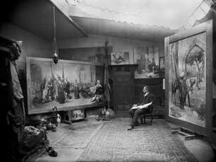 Künstleratelier Franz Eisenhut (1857-1903, Maler ungarischer Genremotive