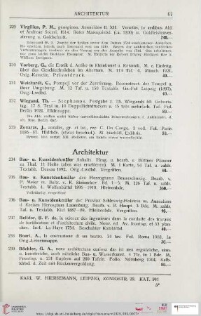 Architektur (Nr. 234 – 262)
