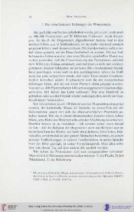 I. Die verschiedenen Haltungen der Protestanten