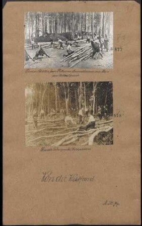 Französische Gefangene bei Waldarbeiten