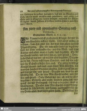 Am zwey und zwantzigsten Sonntag nach Trinitatis
