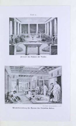 Tafel 14. Peristyl des Hauses der Vettier. Wiederherstellung des Hauses des Cornelius Rufus