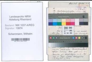 Entnazifizierung Wilhelm Schemmann , geb. 05.05.1901 ()
