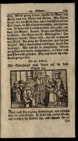 Die 90. Historie. Wie Eulenspiegel nach Paris auf die hohe Schule zog