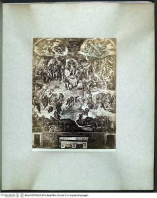 Rome peinture decorativeGesamtansicht des Jüngsten Gerichtes des Michelangelo in der Sixtinischen Kapelle - Rotes Album II (vorwiegend Cappella Sistina, Farnesina)