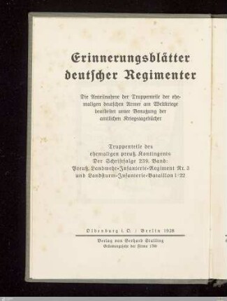 Geschichte des Preußischen Landwehr-Infanterie-Regiments Nr. 3 : nach den dienstlichen Kriegstagebüchern bearbeitet