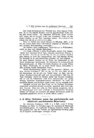 P. Zillig : Bedenken gegen das psychologische und didaktisch-psychologische Experiment